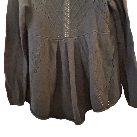 Anthropologie Knitted & Knotted Women's Black Cardigan Sweater Size M Open Front - Picture 9 of 11